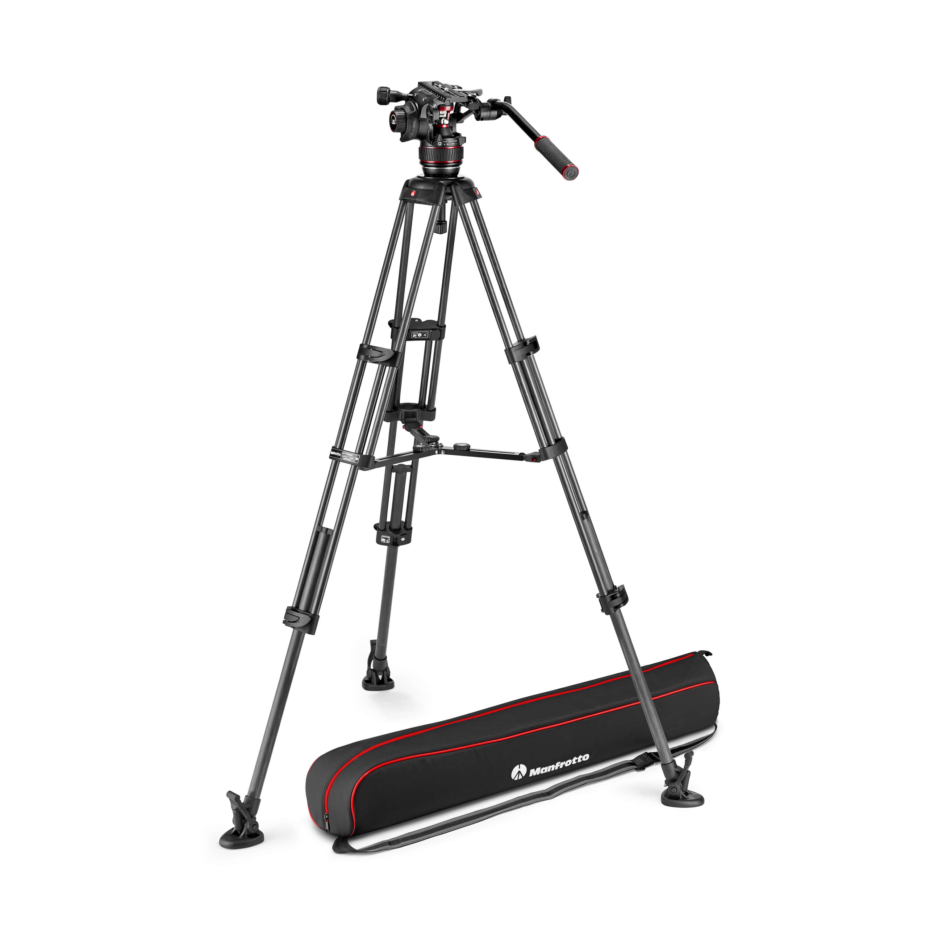 MANFROTTO Stativkit Video Nitrotech 608 + CF Twin MS Midterspreder