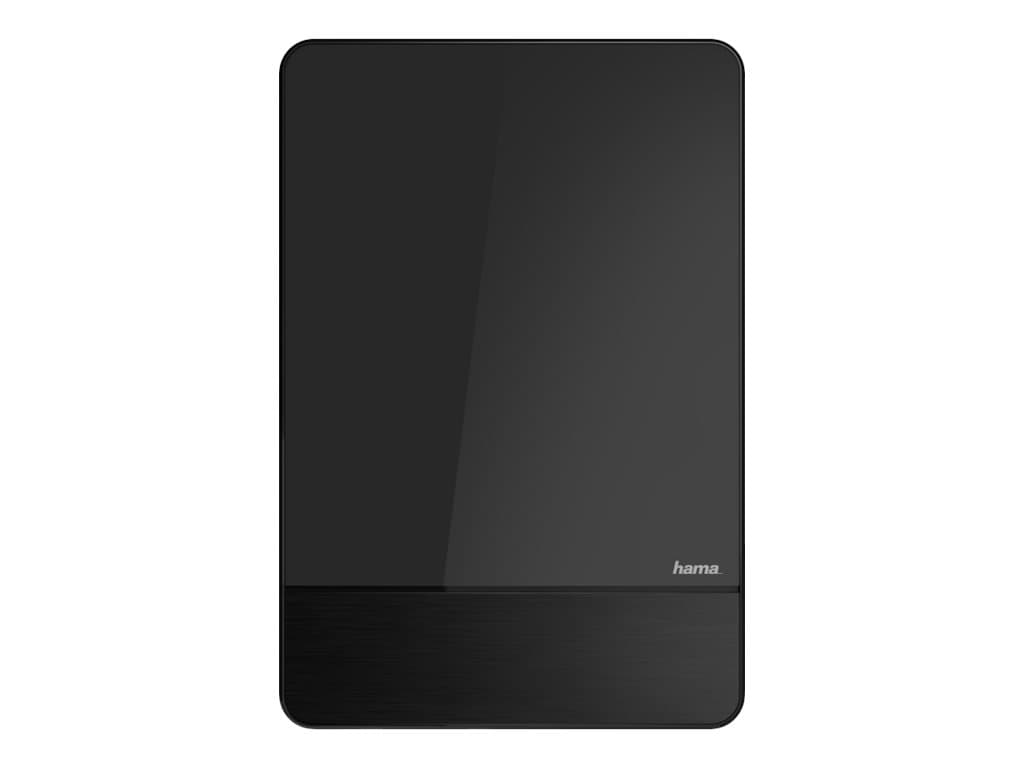 HAMA Indendørs Antenne DVB-T/DVB-T2 Flad Aktiv Sort