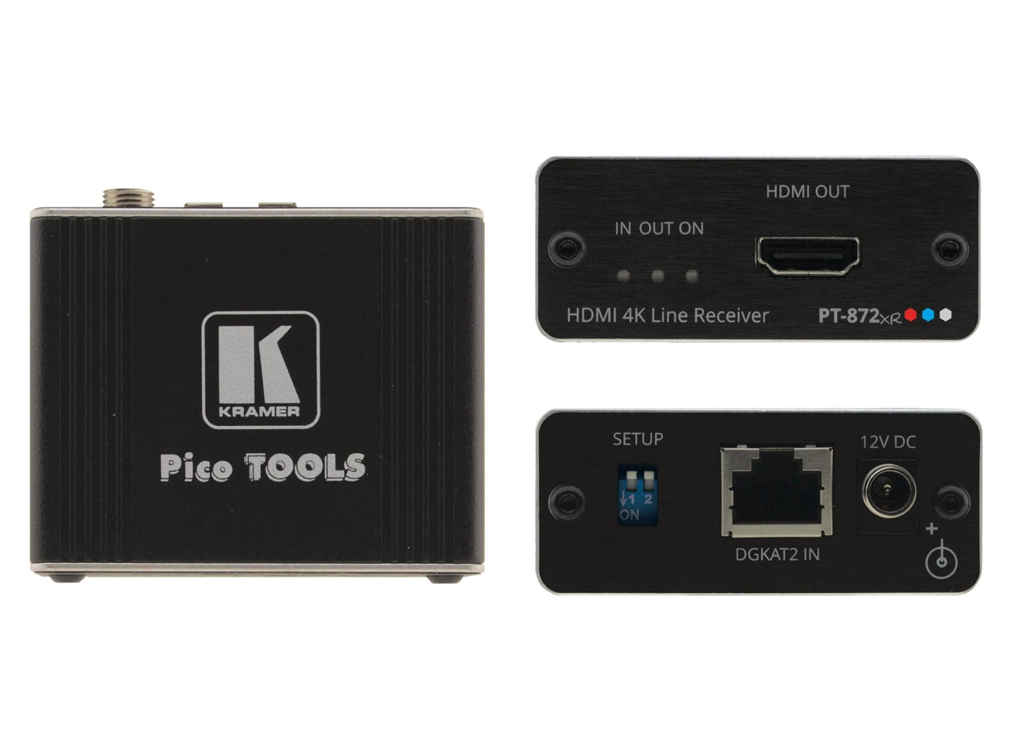 Kramer PT-872xr - 4K HDR HDMI PoC Receiver over Long-Reach DGKat 2.0, up to 60m 4K@60Hz 4:4:4