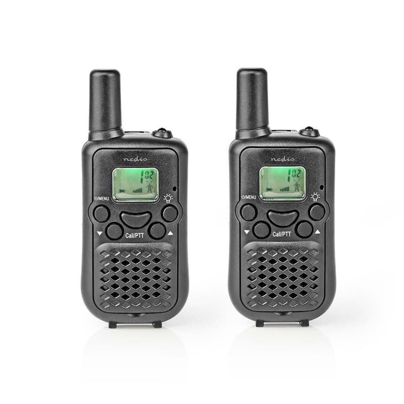 Nedis Walkie talkie | räckvidd 5 km | 8 kanaler | VOX | 2 delar | svart
