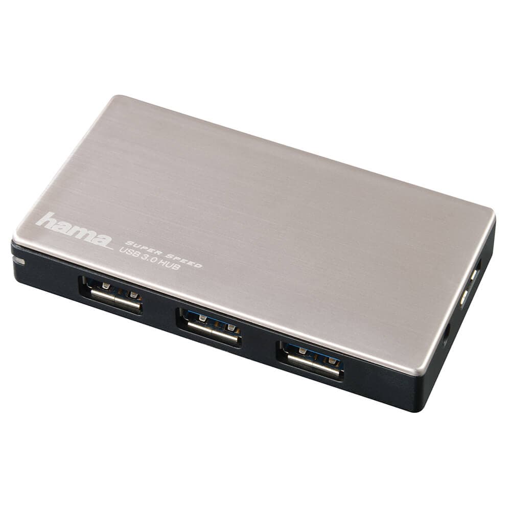HAMA USB 3.0 Hub 1:4 For Ultrabooks Med Strømkabel