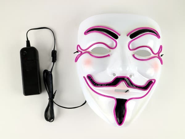 Mask Happy face med Glowstrip Lila glowstrip