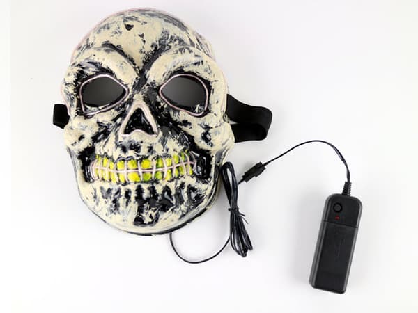 Mask dödskalle med Glowstrip Vit