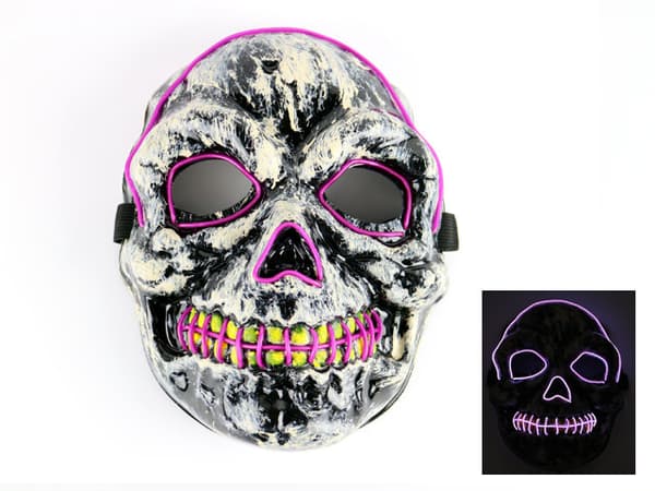 Mask dödskalle med Glowstrip Lila / Purple