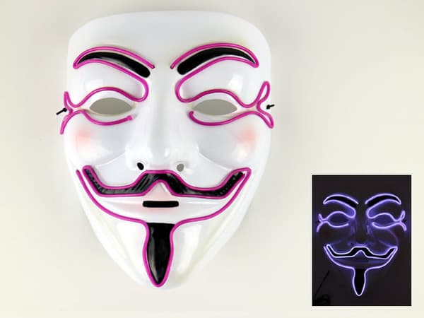 Mask Happy face med Glowstrip Lila glowstrip