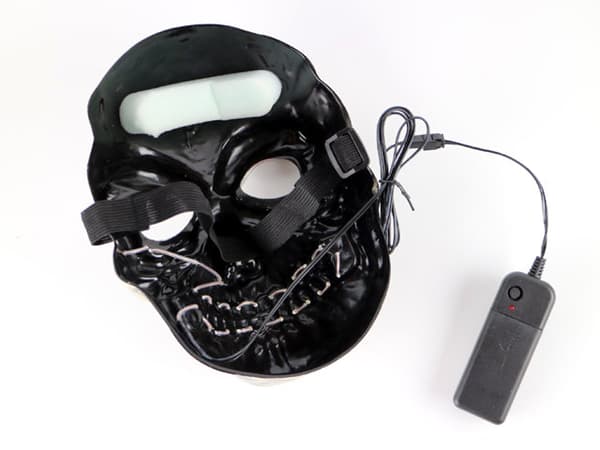 Mask dödskalle med Glowstrip Vit