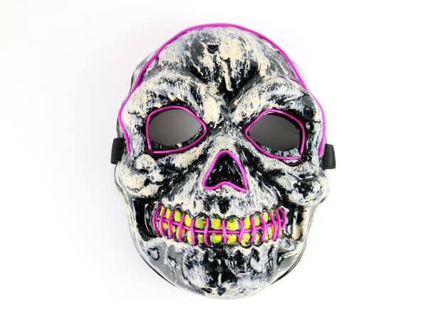 Mask dödskalle med Glowstrip Lila / Purple
