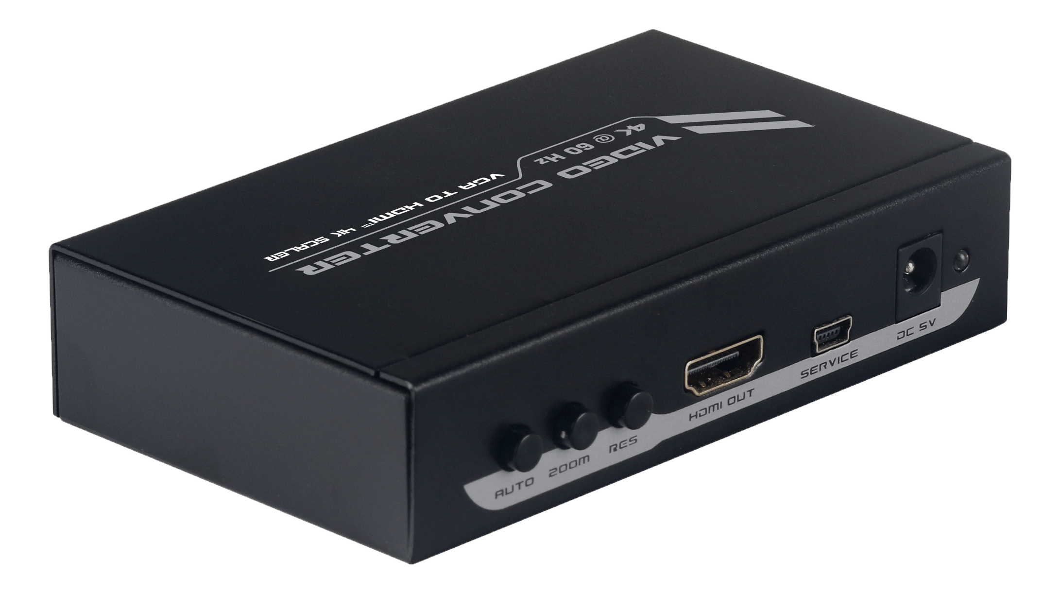 VGA to HDMI scaler, HDMI output 4K at 60 Hz, VGA input 1920x1080,black