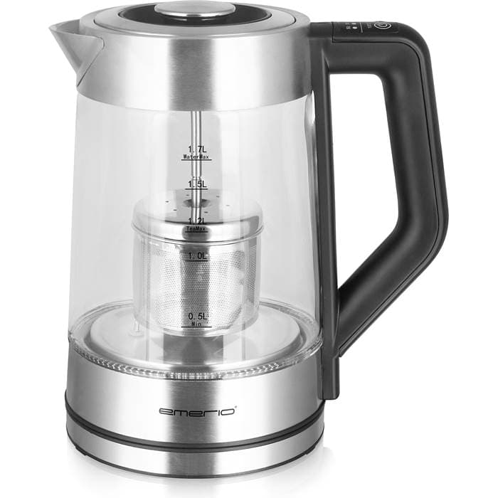 Emerio Vatten/Tekokare 1,7l Glas temp