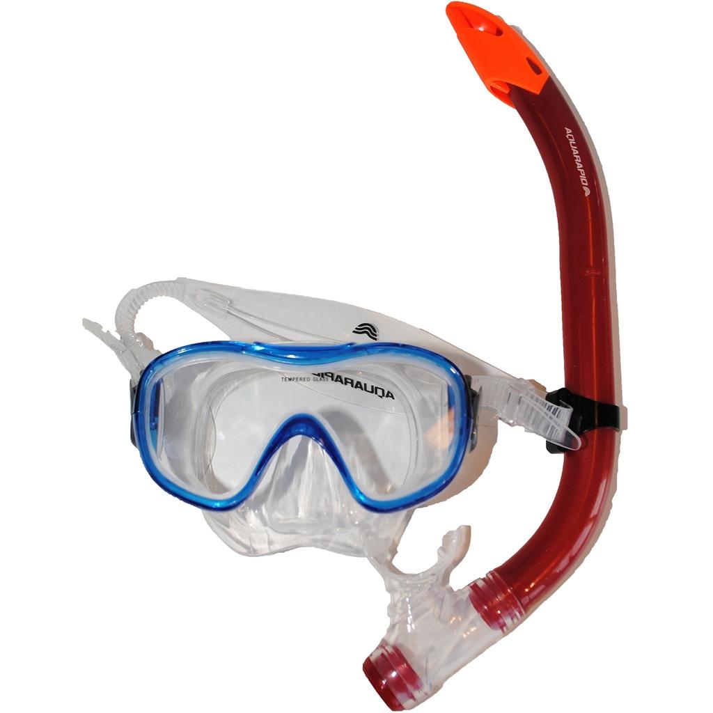 Aquarapid - Dive mask + snorkel jr Blue/red